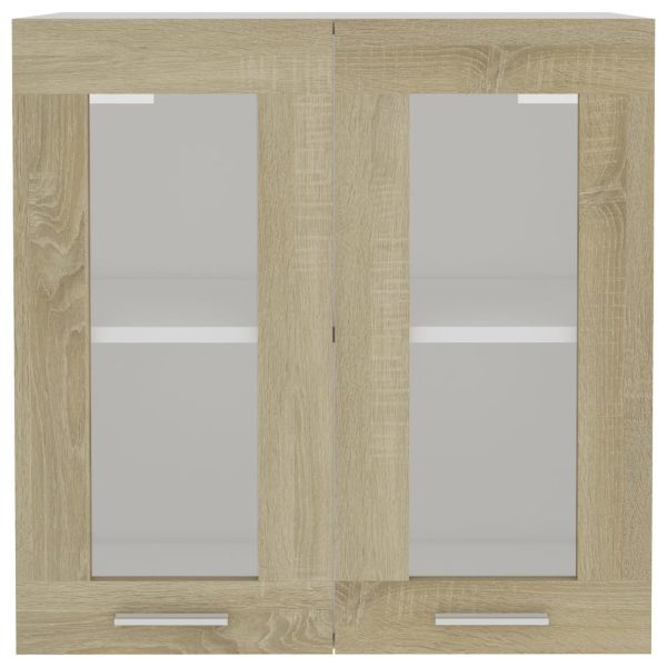 Hanging Glass Cabinet Sonoma Oak 60x31x60 cm Chipboard