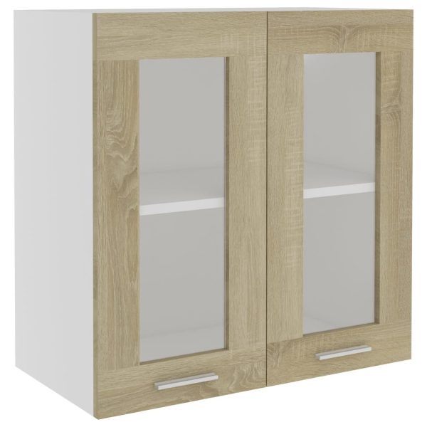 Hanging Glass Cabinet Sonoma Oak 60x31x60 cm Chipboard