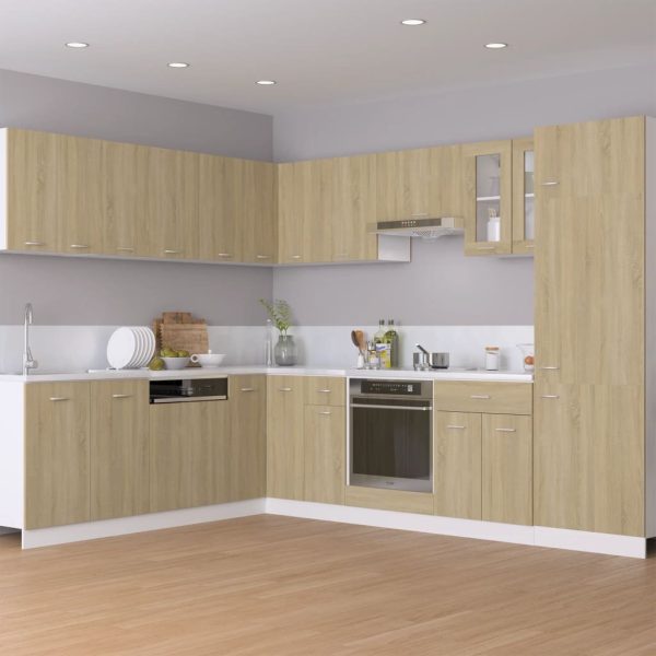 Hanging Glass Cabinet Sonoma Oak 60x31x60 cm Chipboard
