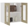 Hanging Glass Cabinet Sonoma Oak 60x31x60 cm Chipboard