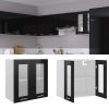 Hanging Glass Cabinet High Gloss Black 60x31x60 cm Chipboard