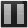 Hanging Glass Cabinet High Gloss Black 60x31x60 cm Chipboard