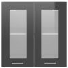 Hanging Glass Cabinet High Gloss Grey 60x31x60 cm Chipboard