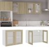 Hanging Glass Cabinet Sonoma Oak 80x31x60 cm Chipboard