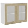 Hanging Glass Cabinet Sonoma Oak 80x31x60 cm Chipboard