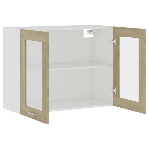 Hanging Glass Cabinet Sonoma Oak 80x31x60 cm Chipboard