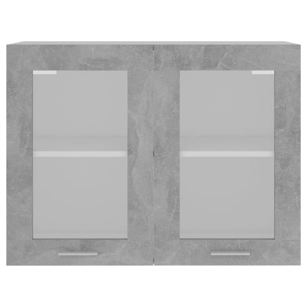 Hanging Glass Cabinet Concrete Grey 80x31x60 cm Chipboard