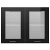 Hanging Glass Cabinet High Gloss Black 80x31x60 cm Chipboard