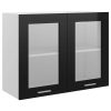 Hanging Glass Cabinet High Gloss Black 80x31x60 cm Chipboard