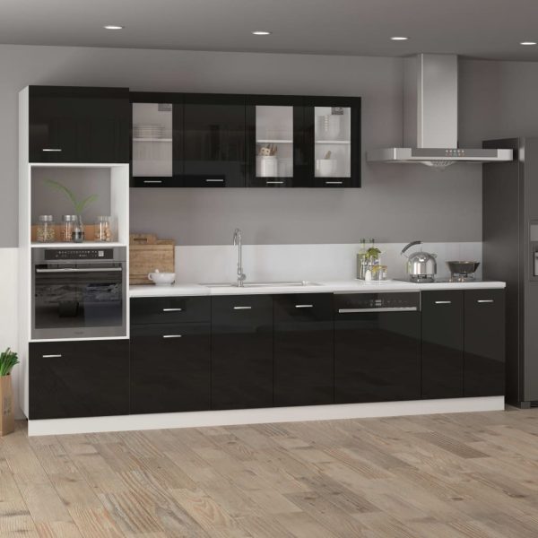 Hanging Glass Cabinet High Gloss Black 80x31x60 cm Chipboard