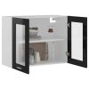 Hanging Glass Cabinet High Gloss Black 80x31x60 cm Chipboard