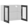 Hanging Glass Cabinet High Gloss Grey 80x31x60 cm Chipboard