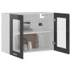 Hanging Glass Cabinet High Gloss Grey 80x31x60 cm Chipboard