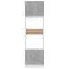 Microwave Cabinet Concrete Grey 60x57x207 cm Engineered Wood