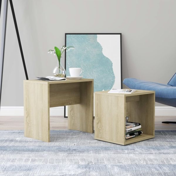 Coffee Table Set 48x30x45 cm Engineered Wood – Sonoma oak