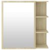 Bathroom Mirror Cabinet 62.5×20.5×64 cm Engineered Wood – Sonoma oak