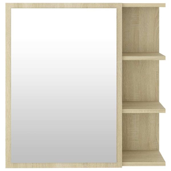 Bathroom Mirror Cabinet 62.5×20.5×64 cm Engineered Wood – Sonoma oak