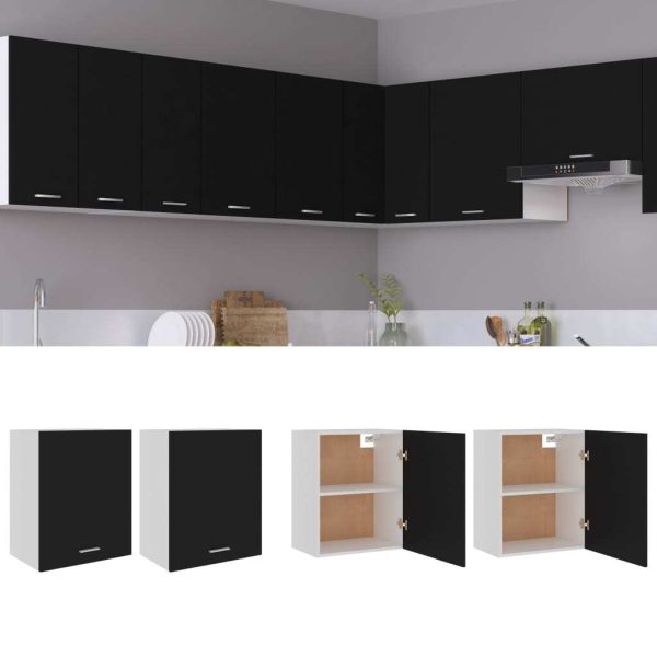 Hanging Cabinets 2 pcs Black 50x31x60 cm Chipboard