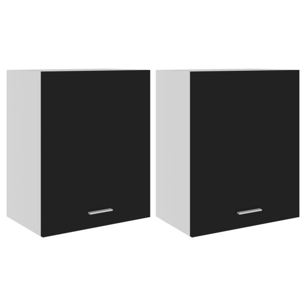 Hanging Cabinets 2 pcs Black 50x31x60 cm Chipboard