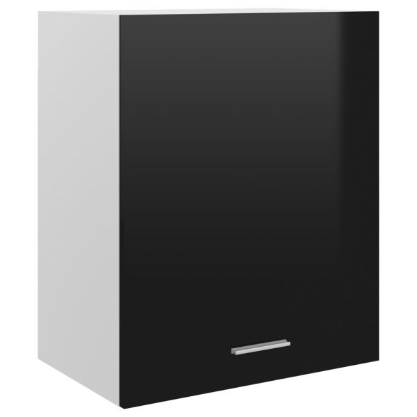 Hanging Cabinets 2 pcs High Gloss Black 50x31x60 cm Chipboard