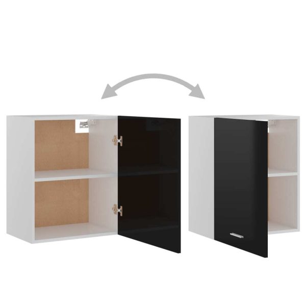 Hanging Cabinets 2 pcs High Gloss Black 50x31x60 cm Chipboard