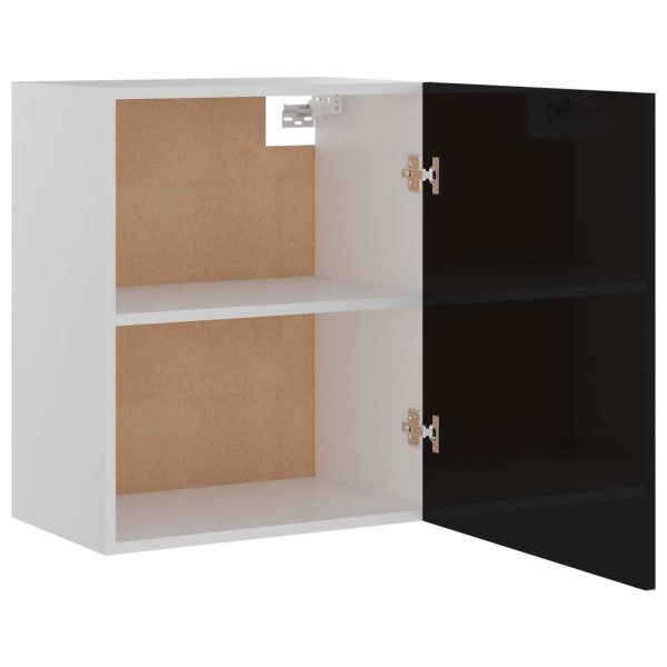 Hanging Cabinets 2 pcs High Gloss Black 50x31x60 cm Chipboard