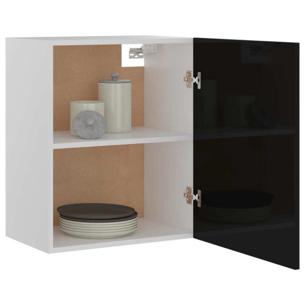 Hanging Cabinets 2 pcs High Gloss Black 50x31x60 cm Chipboard