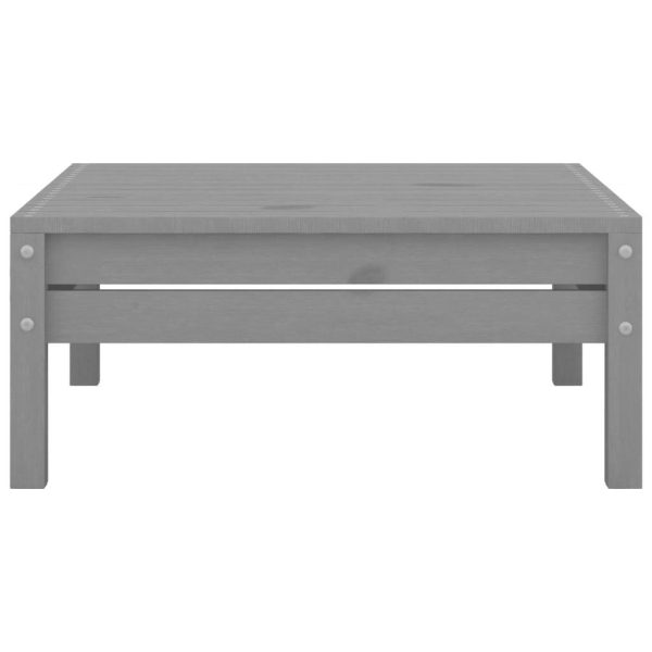 Garden Footstool Solid Pinewood – Grey