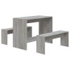 3 Piece Dining Set Engineered Wood – Grey Sonoma