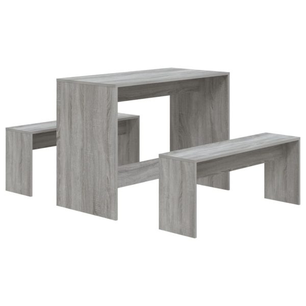 3 Piece Dining Set Engineered Wood – Grey Sonoma
