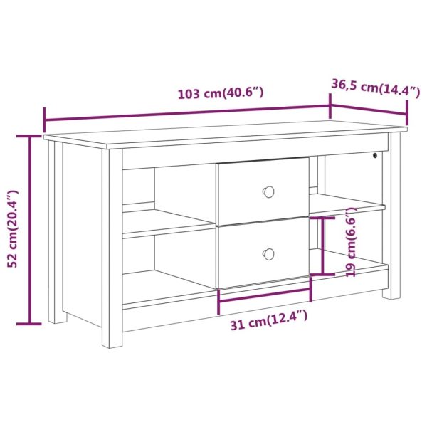 Antrim TV Cabinet 103×36.5×52 cm Solid Wood Pine