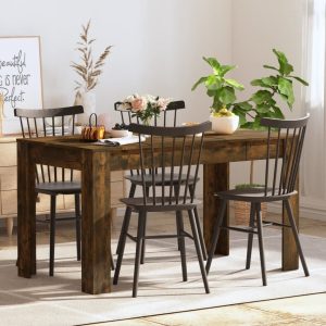 Dining Table 140×74.5×76 cm Engineered Wood – Smoked Oak