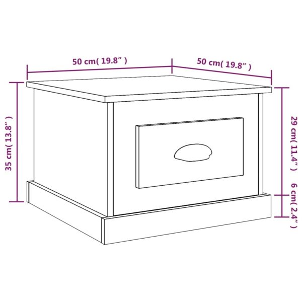 Coffee Table 50x50x35 cm Engineered Wood – Brown Oak