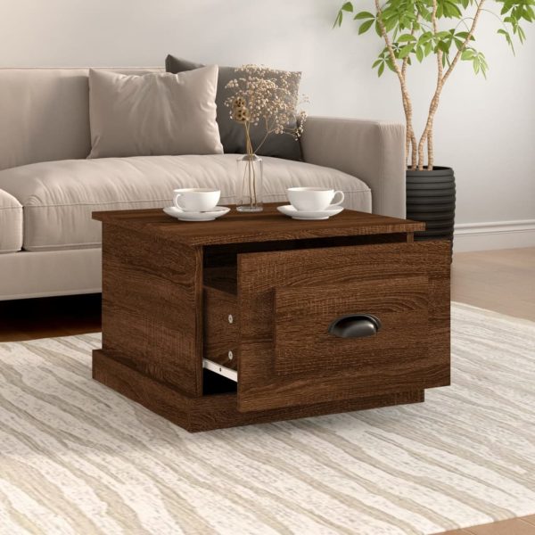 Coffee Table 50x50x35 cm Engineered Wood – Brown Oak