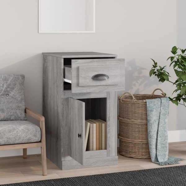 Side Cabinet with Drawer 40x50x75 cm Engineered Wood – Grey Sonoma
