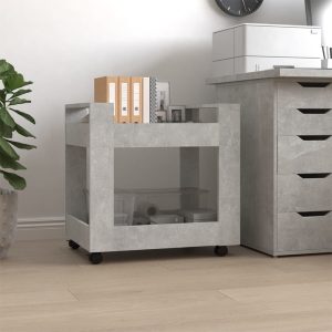 Desk Trolley 60x45x60 cm Engineered Wood – Concrete Grey