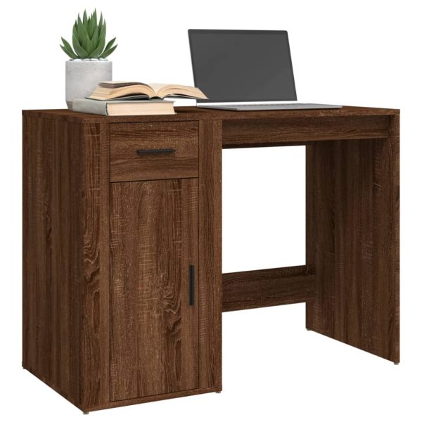 Desk 100x49x75 cm Engineered Wood – Brown Oak