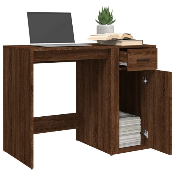 Desk 100x49x75 cm Engineered Wood – Brown Oak