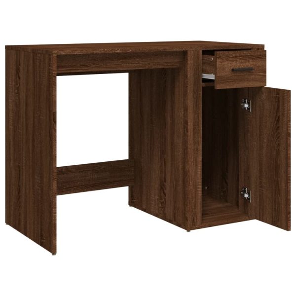 Desk 100x49x75 cm Engineered Wood – Brown Oak