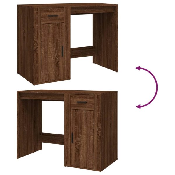 Desk 100x49x75 cm Engineered Wood – Brown Oak