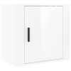 Anthem Wall-mounted Bedside Cabinet 50x30x47 cm – High Gloss White, 1