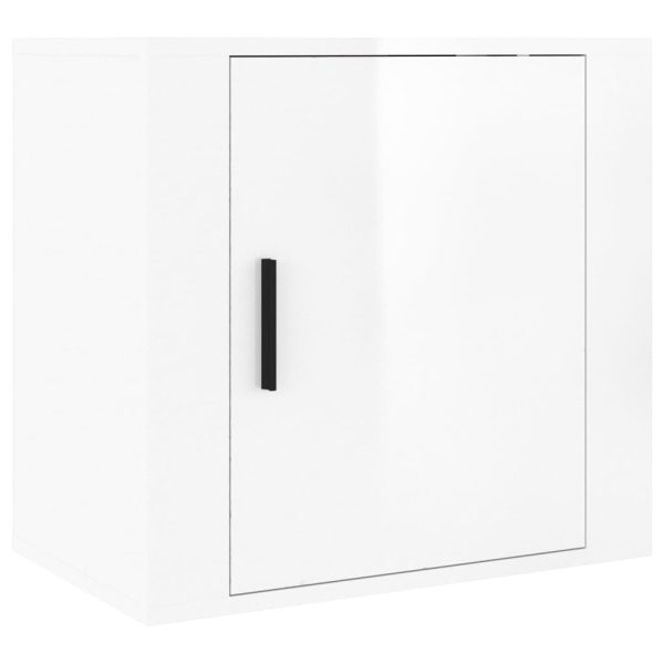 Anthem Wall-mounted Bedside Cabinet 50x30x47 cm – High Gloss White, 1