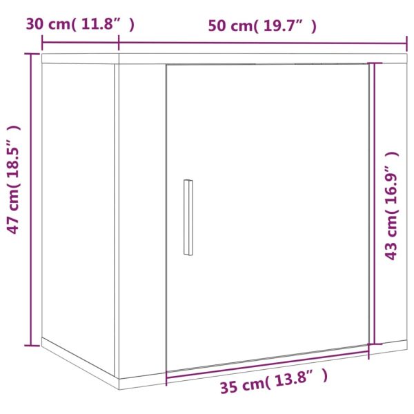 Anthem Wall-mounted Bedside Cabinet 50x30x47 cm – High Gloss White, 1