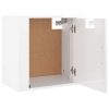 Anthem Wall-mounted Bedside Cabinet 50x30x47 cm – High Gloss White, 1