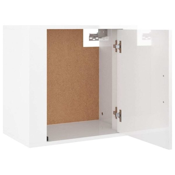 Anthem Wall-mounted Bedside Cabinet 50x30x47 cm – High Gloss White, 1