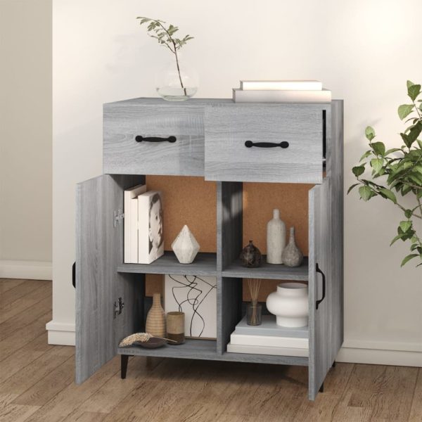 Sideboard 69.5x34x90 cm Engineered Wood – Grey Sonoma