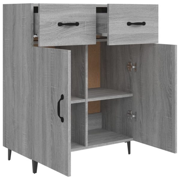 Sideboard 69.5x34x90 cm Engineered Wood – Grey Sonoma