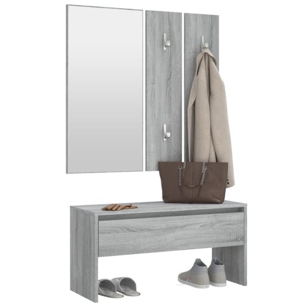 Hallway Furniture Set Engineered Wood – Grey Sonoma