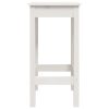 Bar Chairs 2 pcs Solid Wood Pine – White, Without Backrest