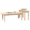 2 Piece Coffee Table Set Solid Wood Pine